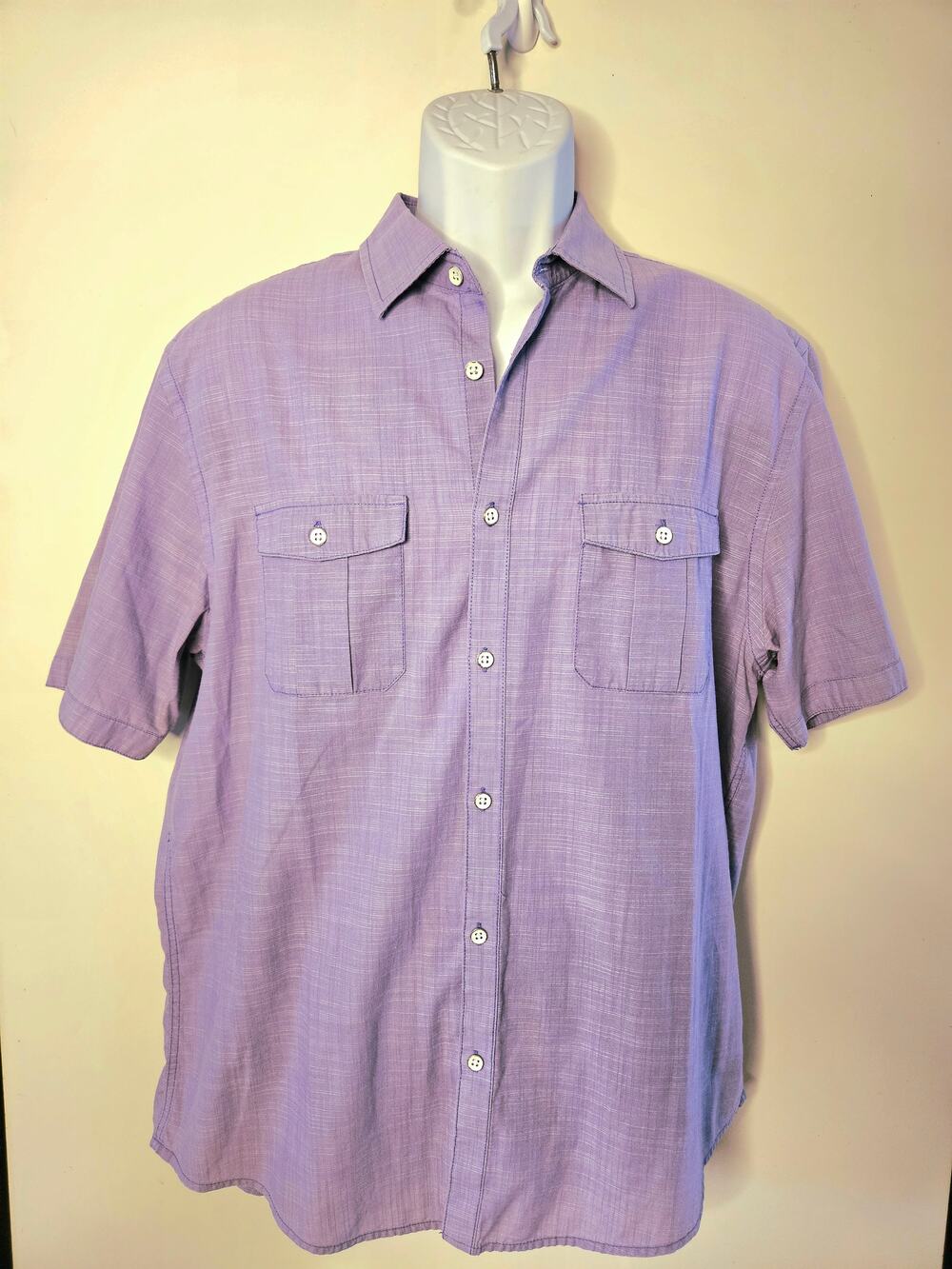Alfani Men's Casual Button Front Short Sleeve | Like-New | Size Large